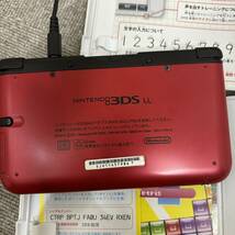 【MYT-2105】 1円～ ニンテンドー3DS LL Nintendo 任天堂 SPR-001(JPN) ゲーム機 本体 DS 3DSLL 赤 黒 動作品 ソフト2個付 状態写真参照_画像3