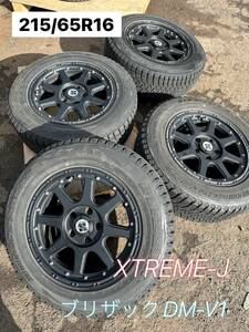  used studdless tires Blizzak DM-V1 215/65R16 MLJ XTREME-J aluminium wheel used 4 pcs set *PCD 114.3*[ Tottori departure ]5 hole 