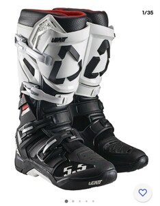 リアット5.5オフロードブーツ　Leatt 5.5 Flexlock 20 Mens MX Offroad Boots White/Black　サイズUS7 JP25〜25.5cm