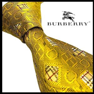 ◆美品◆ Burberry バーバリー ネクタイ ノバチェック ゴールド