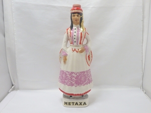 B23-2646 METAXA メタクサ 陶器ボトル ブランデー 特級 500ml 40% 総重量約932g 原産国ギリシャ GREECE ハンドペイント 洋酒 古酒 (女性) 