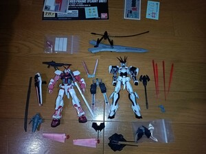 ガンプラHGアストレイレッドフレーム（フライトユニット）＋HGロードアストレイΩ　組立て済み　ジャンク