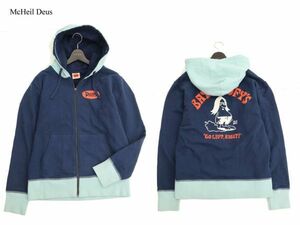 DEUS EX MACHINA デウス エクス マキナ 秋冬 プリント★切替 スウェット 裏起毛 ジップ フーディー パーカー Sz.S　メンズ　C3T11604_C#H