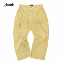 glamb グラム 秋冬★ タック入り ストレッチ メス コーデュロイ パンツ Sz.3　メンズ　C3B04468_B#Q_画像1