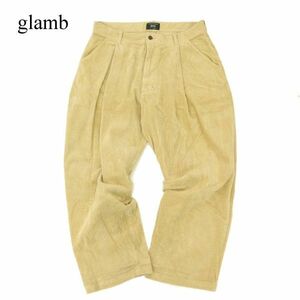 glamb グラム 秋冬★ タック入り ストレッチ メス コーデュロイ パンツ Sz.3　メンズ　C3B04468_B#Q