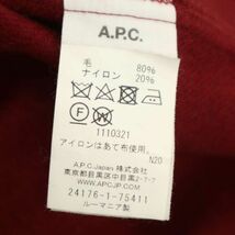 A.P.C. アーペーセー 秋冬 ウール★ 長袖 フリース シャツ Sz.XS　メンズ 赤 APC　C3T10951_B#B_画像6