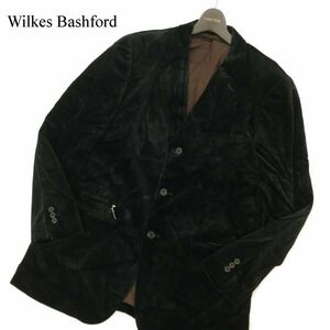 Wilkes Bashford タカキュー 秋冬 ドイツ製生地★ NIEDIECK VELVET ベルベット テーラード ジャケット Sz.LL メンズ 黒　C3T11002_B#N