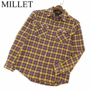 MILLET ミレー 秋冬 ロゴ刺繍★ 長袖 ワーク チェック ネル シャツ Sz.XS　メンズ アウトドア　C3T11069_B#B