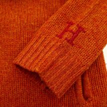 H.R.MARKET ハリウッドランチマーケット H刺繍★ SHETLAND KNITWEAR ウール100％ ハイネック ニット セーター Sz.3　メンズ　C3T09699_A#K_画像3