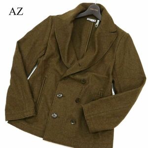 AZ by junhashimoto エーゼイ バイ ジュンハシモト 秋冬 J-050 メルトン ウール★ Pコート Sz.M　メンズ 日本製　C3T11238_C#N