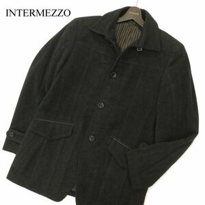 INTERMEZZO インターメッツォ レナウン ウール アンゴラ★ カバーオール ジャケット Sz.LL　メンズ 濃灰 日本製 大きい　C3T11205_C#N