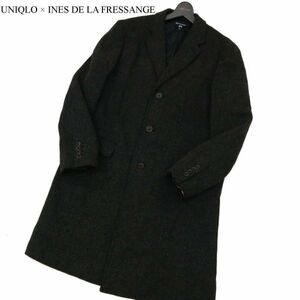 UNIQLO × INES DE LA FRESSANGE ユニクロ イネス メルトン ウール★ チェスターコート Sz.XL　メンズ グレー 大きいサイズ　C3T11233_C#N