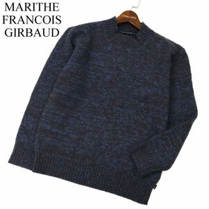 MARITHE FRANCOIS GIRBAUD マリテフランソワ ジルボー 秋冬 ウール★ モックネック ニット セーター Sz.M　メンズ ネイビー　C3T11595_C#K