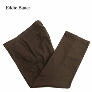 Eddie Bauer エディーバウアー 秋冬 サーモライト★ 裏起毛 ストレッチ スラックス パンツ Sz.34　メンズ 茶色 アウトドア　C3B04716_C#Q