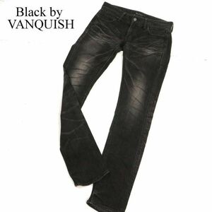 Black by VANQUISH ヴァンキッシュ 通年 USED加工★ ストレッチ スキニー デニム パンツ ジーンズ Sz.30　メンズ 日本製 黒　C3B04677_C#R