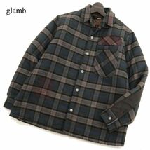 glamb グラム 秋冬 中綿★ ネル チェック シャツ ジャケット Sz.L　メンズ 日本製　C3T11607_C#B_画像1