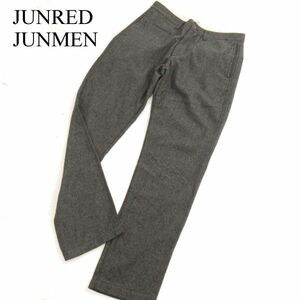 JUNRED JUNMEN Jun красный Jun men осень-зима шерсть .* твид узкие брюки Sz.1 мужской серый C3B04720_C#Q