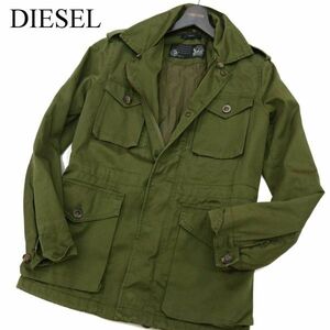 DIESEL ディーゼル 秋冬 中綿★ ジップ M-65 ミリタリー フィールド ジャケット ブルゾン Sz.XS　メンズ 緑カーキ　C3T11643_C#N