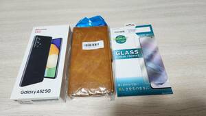 ★★Galaxy A52 5G SC-53B　ブラック　新品　手帳ケース＋GLASSフィルム付き 送料無料★★