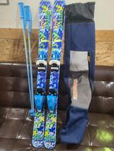 キッズ　kids　スキー板　カザマ　kazama　ビンディング　ストック付き　106センチ　ジュニア　カバー付き_画像1