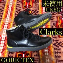 未使用 Clarks GORE-TEX レザー トレッキングブーツ 黒 UK8G クラークス トレッキング ブーツ ゴアテックス 0614 15990_画像1