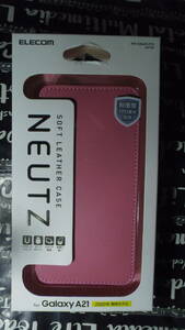 ELECOM Galaxy A21(シンプル) SC-42A SCV49 ソフトレザーケース 手帳型 磁石付 ピンク なめらかな質感で誰の手にも馴染む カードポケット付
