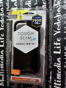 ELECOM iPhone 13 mini TOUGH SLIM LITE ブラック 側面に弾力性のあるTPU素材を、背面に高硬度8Hのポリカーボネート素材を使用