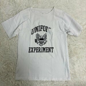 1円～　uniform experiment ユニフォームエクスッペリメント　19ss UEN EAGLE POCKET TEE　Ｔシャツ　ホワイト　サイズ3　UE-190073