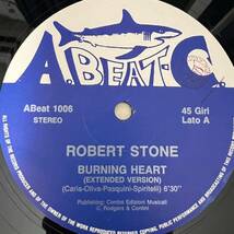 Robert Stone / Burning Heart レコード ITALY盤 A.Beat.C_画像3