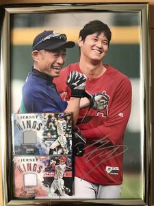 大谷翔平直筆サイン 大谷翔平イチロー使用ユニフォーム付き メジャーリーグ MLB ドジャース イチロー