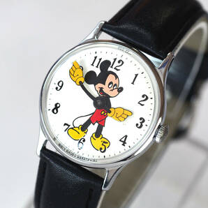 整備済 稼働 ミッキーマウス 機械式 手巻き 腕時計 新品ベルト 希少レア 1960年代 ディズニー INGERSOLL インガーソル Mickey Mouseの画像1