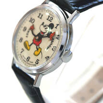 希少 整備済 稼働 ミッキーマウス 1970年代 BRADLEY 機械式手巻き 腕時計 ベルト新品 ディズニー ブラッドレイ ブラッドリー パイアイ レア_画像5