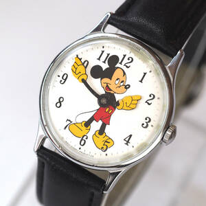 整備済 稼働 ミッキーマウス 機械式手巻き 腕時計 新品ベルト 希少レア 1960年代 ディズニー INGERSOLL インガーソル Mickey Mouse Disney