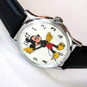 整備済 稼働 ミッキーマウス 機械式 手巻き 腕時計 新品ベルト 希少レア 1960年代 ディズニー INGERSOLL インガーソル Mickey Mouseの画像10