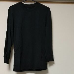 ヒートテックコットンクルーネックＴ(極暖９分袖)　UNIQLO　ブラック　Ｓ