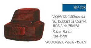 Flli BOSATA 社外 RP208 テールライト(レンズ) ベスパ SUPER/SPRINT 形状/適合注意 (24642)