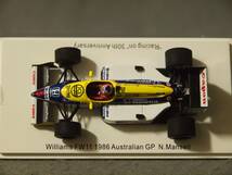 Racing on 30周年記念 限定品 ウィリアムス ホンダ FW11 1986年オーストラリアGP #5 ナイジェル・マンセル Spark 1/43 FS08_画像9