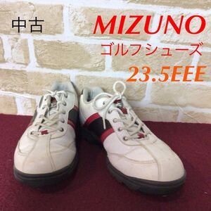 【売り切り!送料無料!】A-294 MIZUNO!ゴルフシューズ!23.5cm!白!ホワイト!ブラック!レッド!赤!黒!スポーツ!中古