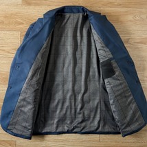 ダウンコットン テーラードジャケット■DCKMANY新品 メンズ 中綿 スーツジャケット 秋冬 軽量 紳士 ジャケット アウター ブルー A6902-XL_画像2