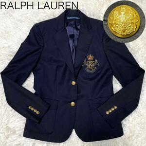 【RALPH LAUREN】ラルフローレン テーラードジャケット　紺ブレ エンブレム 金ボタン 11