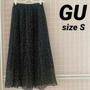 GU ジーユー プリーツロングスカート Sサイズ ウエストゴム マキシ丈 GW特価 5/8まで クーポンご利用に！