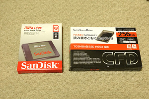 【中古品】 SanDisk & CFD(Toshiba) SATA SSD 256GB【2台セット】