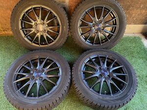 美品　165/60R15 77Q DUNLOP WINTERMAXX スタッドレス 2020年製　バリ山4本セット　15x4.5J ET 45 PCD 4Hx100 ソリオ ハスラ等