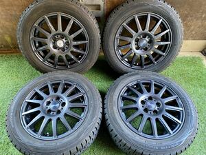 185/60R15 84Q DUNLOP WINTERMAXX スタッドレス バリ山4本セット　15x6J ET 43 PCD 100 5H シェンタ　プリウス等