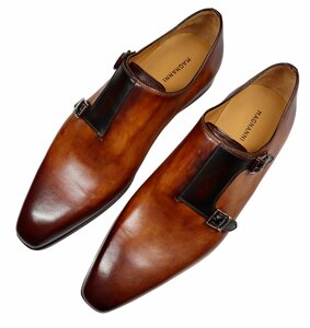  sharp . color . exist modern dress shoes![ MAGNANNI / Magna -ni( west ] beautiful long nose . art . coloring. double monk shoes 39