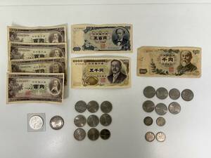 H0512-32 1234【1円スタート】 古銭　日本銭　旧札　まとめ　伊藤博文 1000円札 / 東京五輪 1000円銀貨 / 御在位60年 1万円銀貨　など