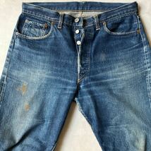 ビンテージ リーバイス オリジナル　501XX 濃紺　 50s LEVIS 501XX オフセット ビッグE USA製 革パッチ_画像8