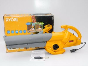 【動作品/送料無料】RYOBI ブロワーバキューム RESV-800 送風/吸込切り替え 取説/延長コード20m付き 100V 強力 送風機 中古 ※ダスト袋無し