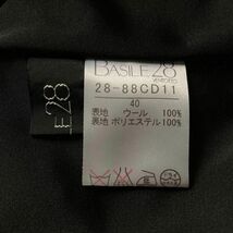 BASILE28　ウールワンピース　ひざ丈　Aライン　長袖　ブラック　日本製　レディース　40サイズ　バジーレヴェントット_画像8