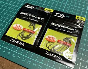 DAIWA ダイワ バサーズ ワーム フック SS #2/0 ワイドオフセット 5pcs 2袋セット 未使用長期保管品 2023/12/07出品H 2/0オフセットフック